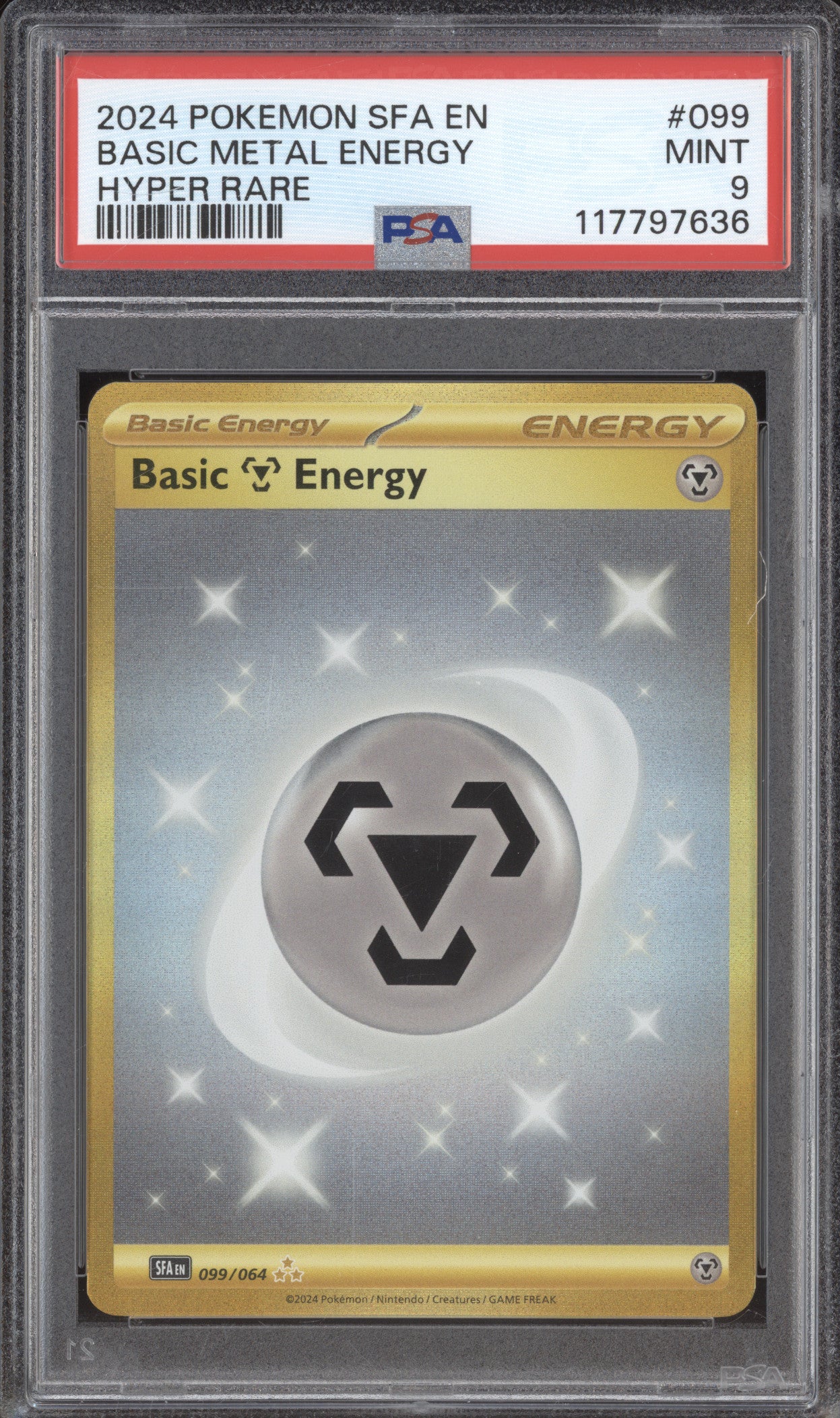 Basic Metal Energy 2024 Pokemon Shrouded Fable 099/064 Hyper Rare PSA 9