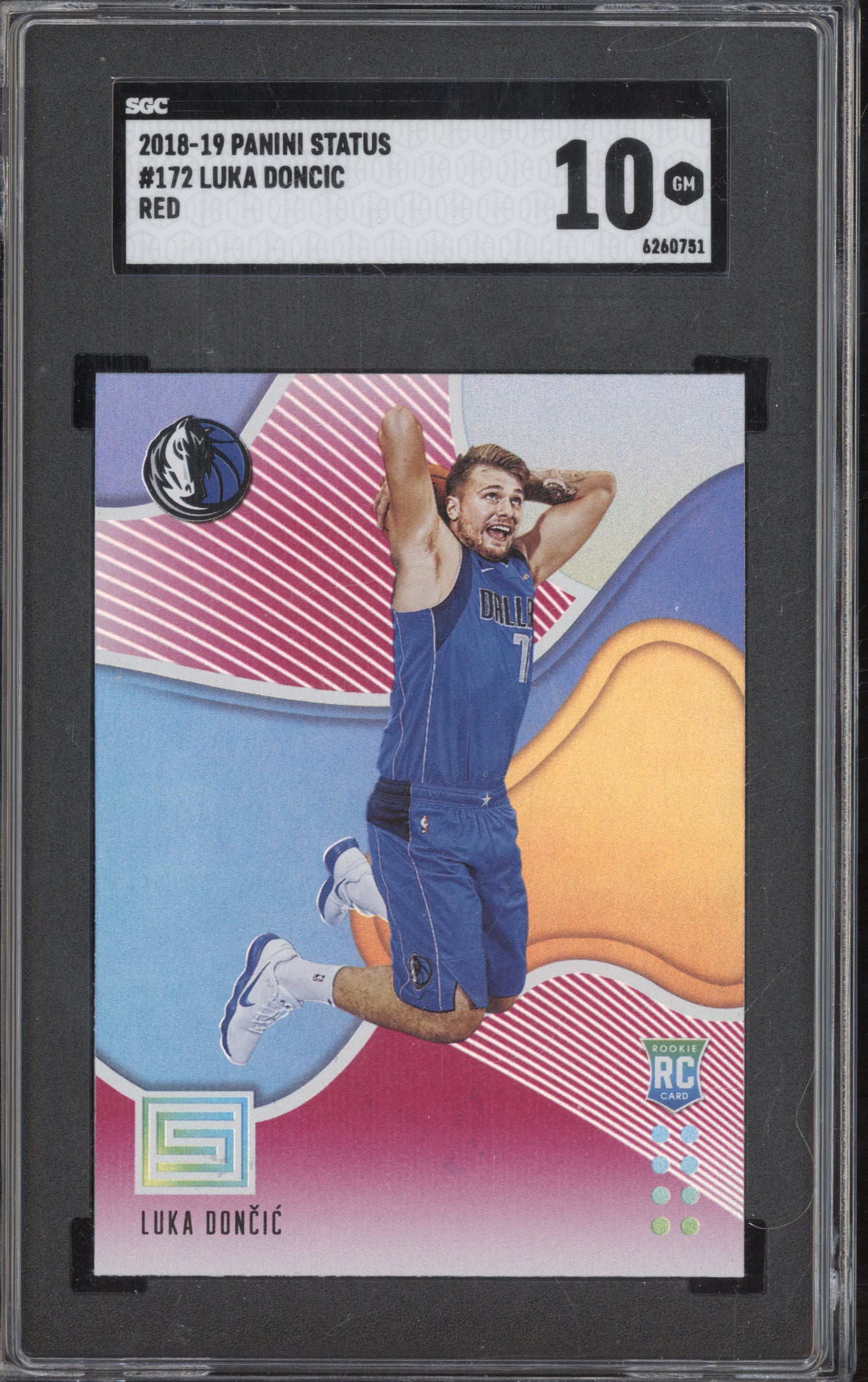 Luka Doncic 2018-19 Panini Status 172 Red RC SGC 10