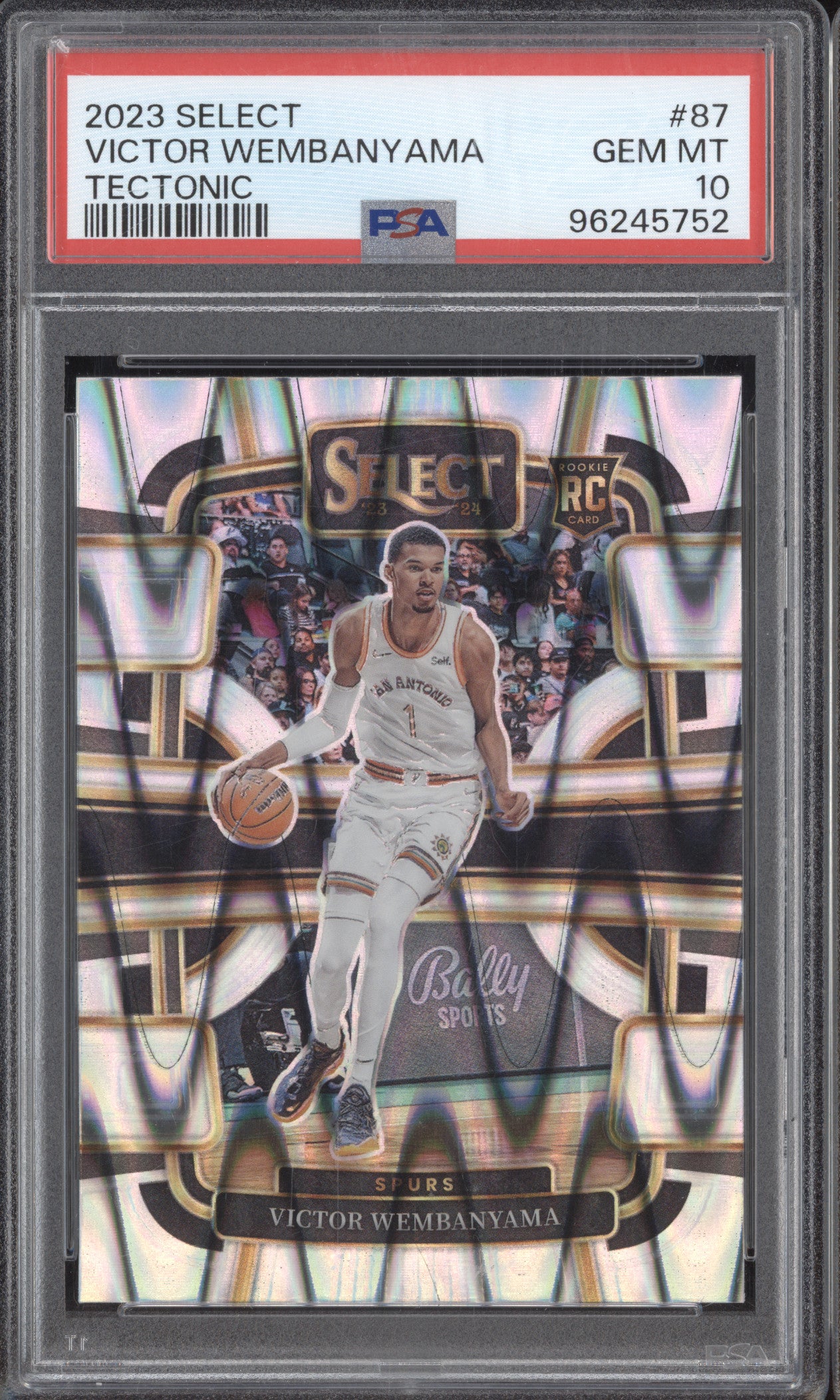 Victor Wembanyama 2023-24 Panini Select 87 Tectonic RC PSA 10