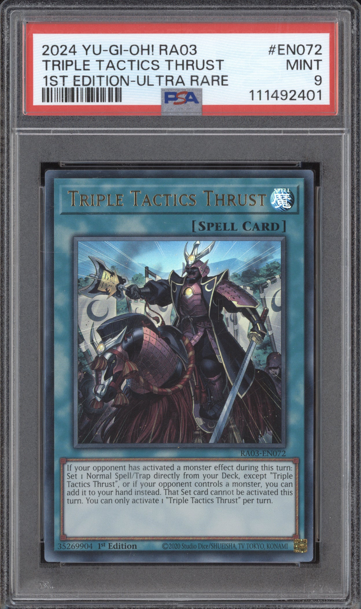 Triple Tactics Thrust  YuGiOh Quarter Century Bonanza RA03-EN072 1st Ed UR PSA 9