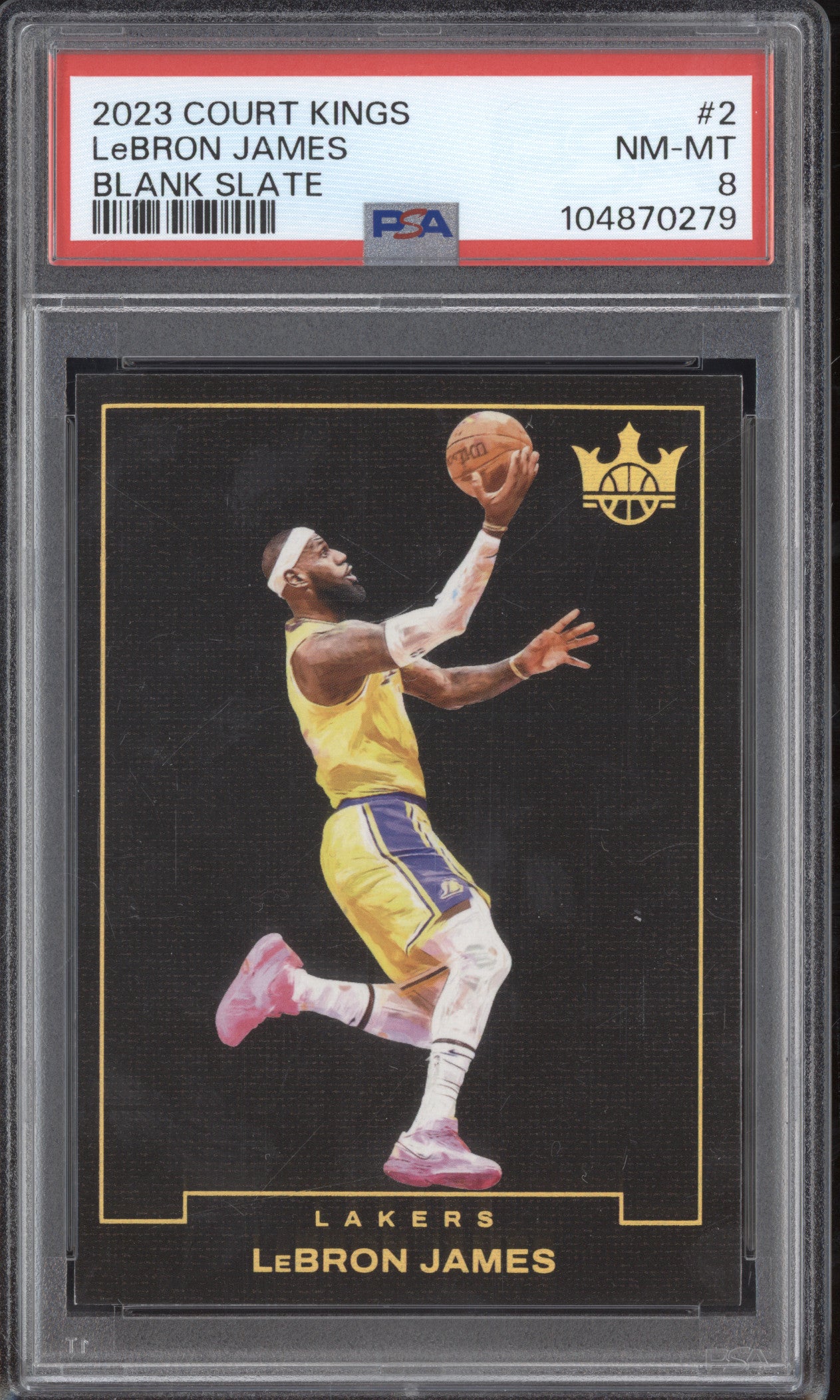 LeBron James 2023-24 Panini Court Kings 2 Blank Slate PSA 8