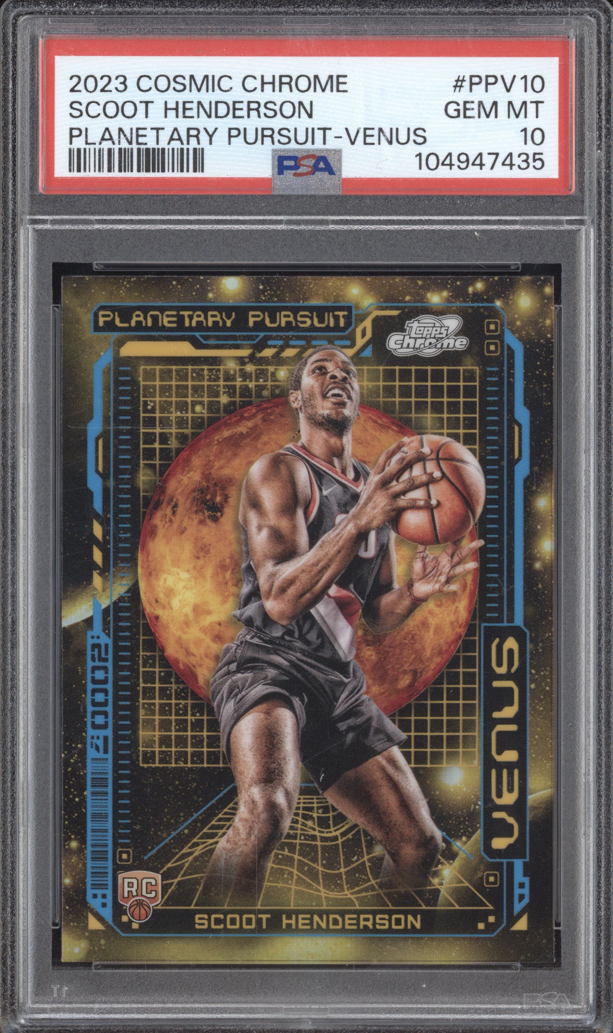Scoot Henderson 2023-24 Topps Cosmic Chrome Planetary Pursuit Venus RC PSA 10