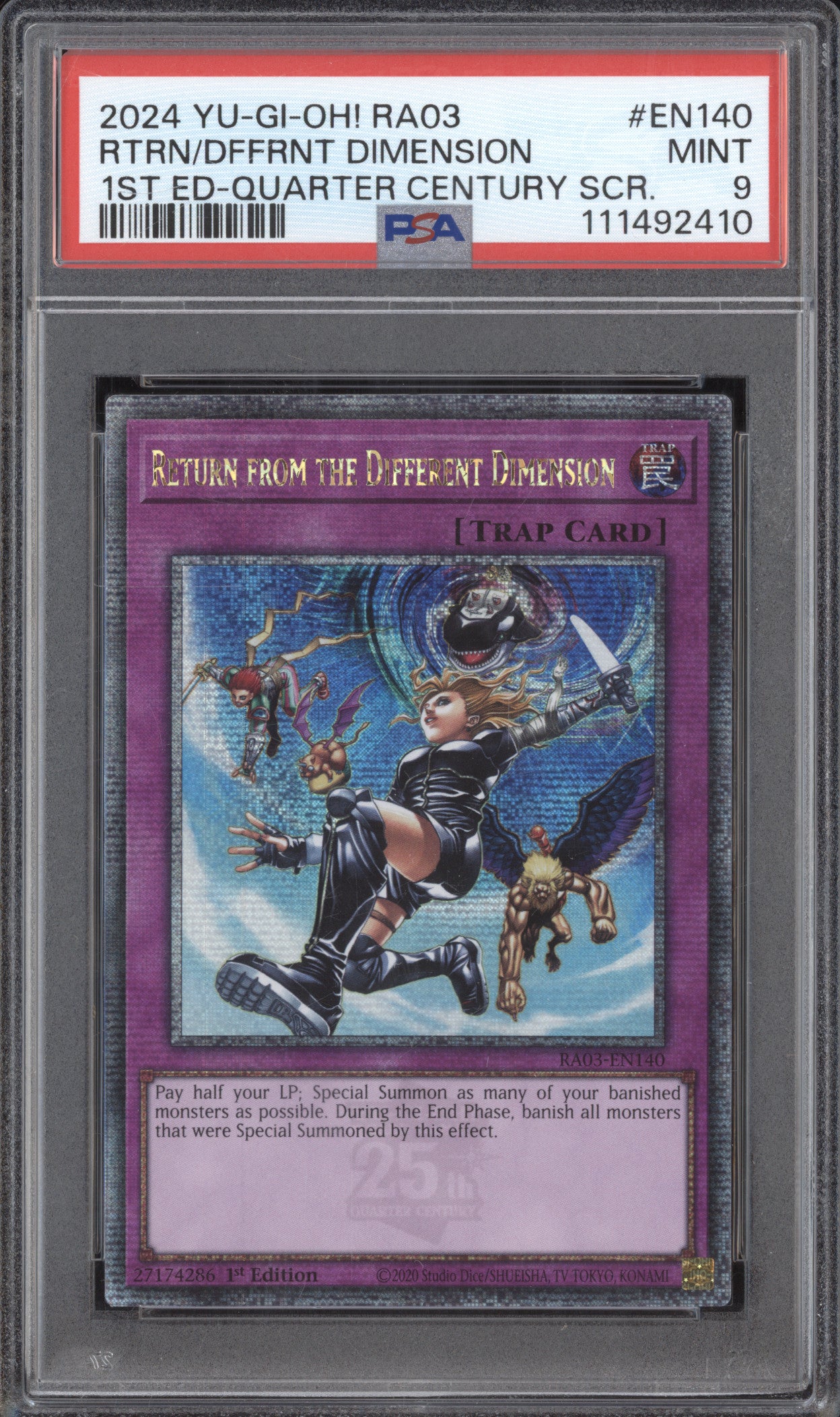Return/Different Dimension  YuGiOh QC Bonanza RA03-EN140 1st Ed QCSR PSA 9
