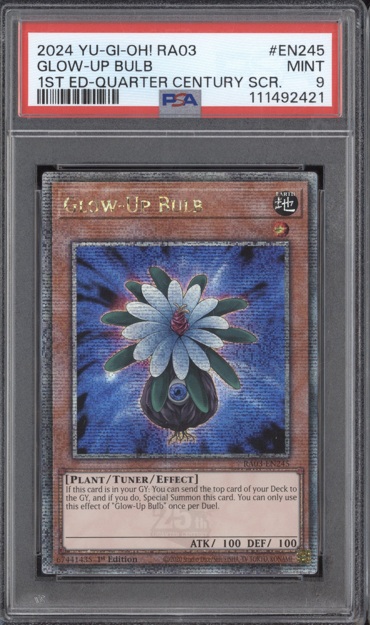 Glow-Up Bulb 2024 YuGiOh Quarter Century Bonanza RA03-EN245 1st Ed QCSR PSA 9