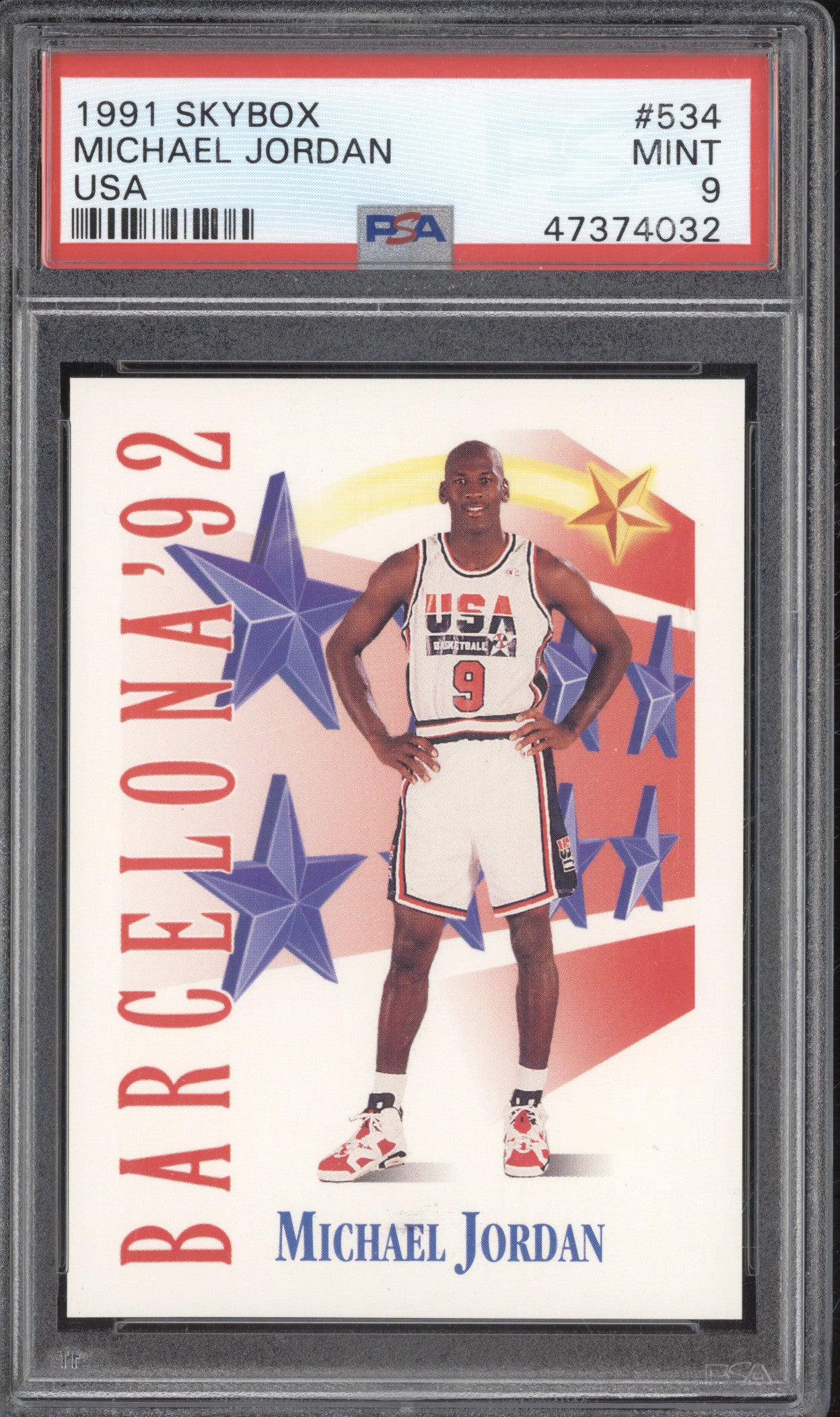 Michael Jordan 1991 Skybox  534 USA PSA 9