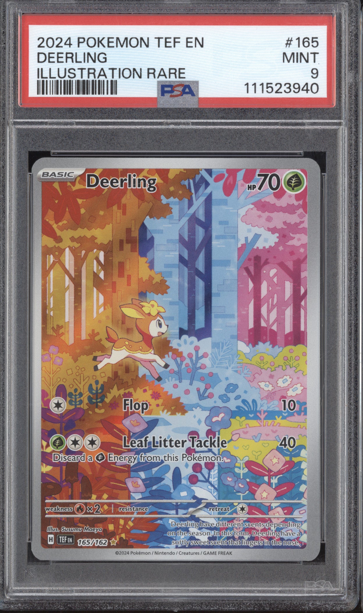 Deerling 2024 Pokemon Temporal Forces 165/162 Illustration Rare PSA 9