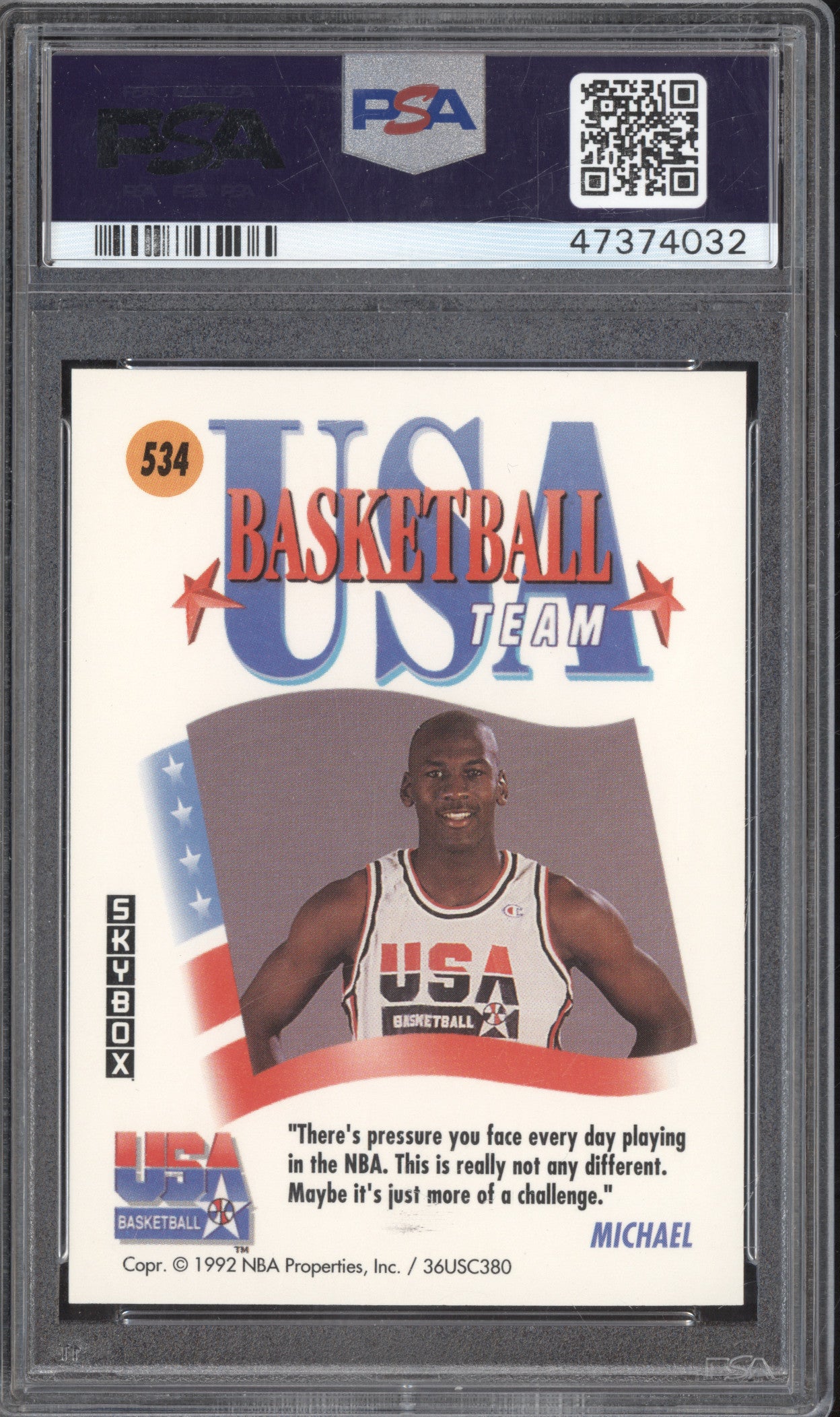 Michael Jordan 1991 Skybox  534 USA PSA 9