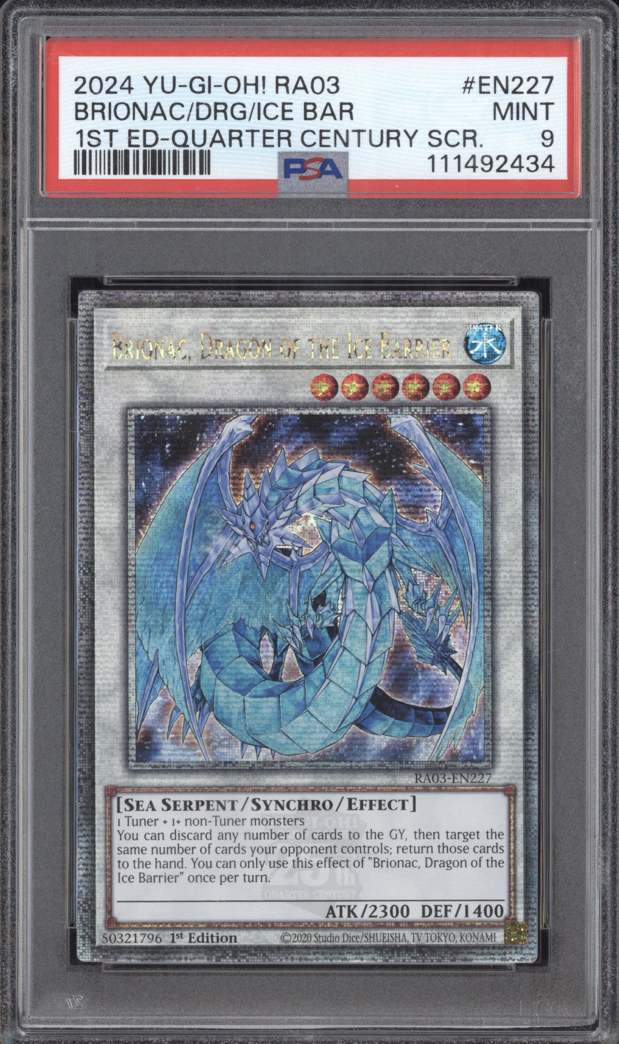 Brionac, Dragon of the Ice Barrier  YuGiOh QC Bonanza EN227 1st Ed QCSR PSA 9