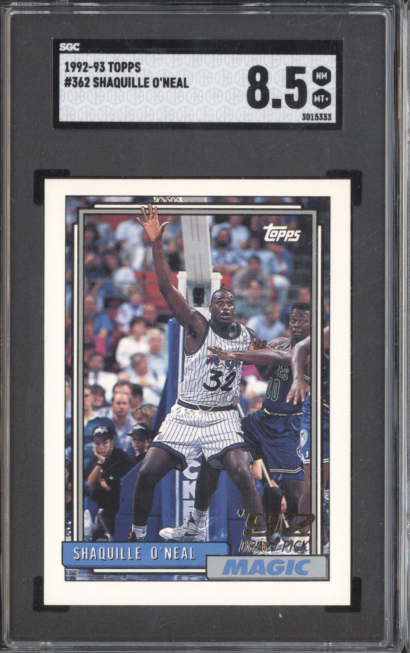 Shaquille O'Neal 1992-93 Topps  362 RC SGC 8.5