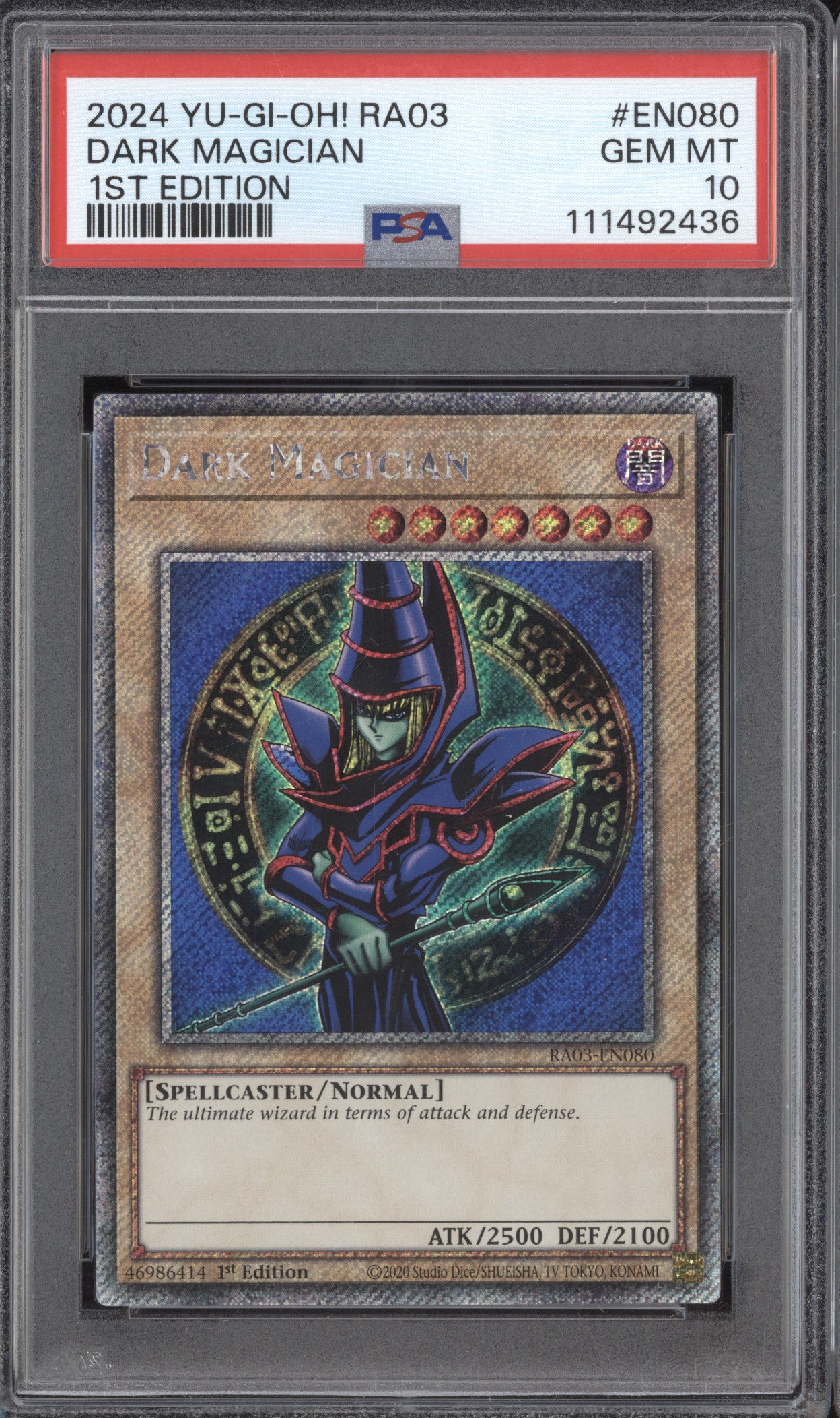 Dark Magician  YuGiOh Quarter Century Bonanza RA03-EN080 1st Edition PSA 10