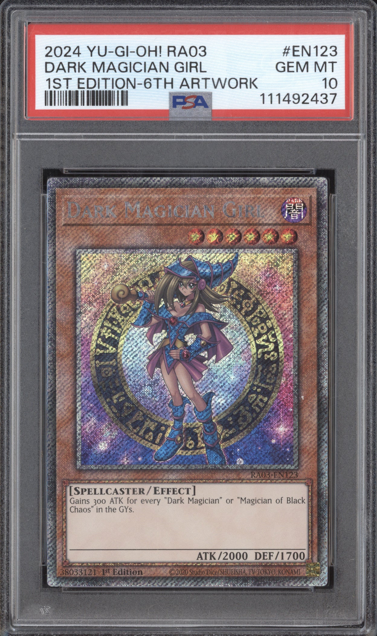 Dark Magician Girl 0 YuGiOh Quarter Century Bonanza EN123 1st Ed 6th Art PSA 10