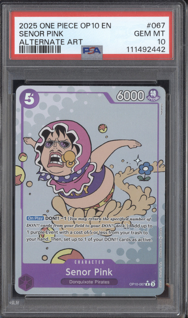 Senor Pink 2025 One Piece Royal Blood OP10-067 Rare Alternate Art PSA