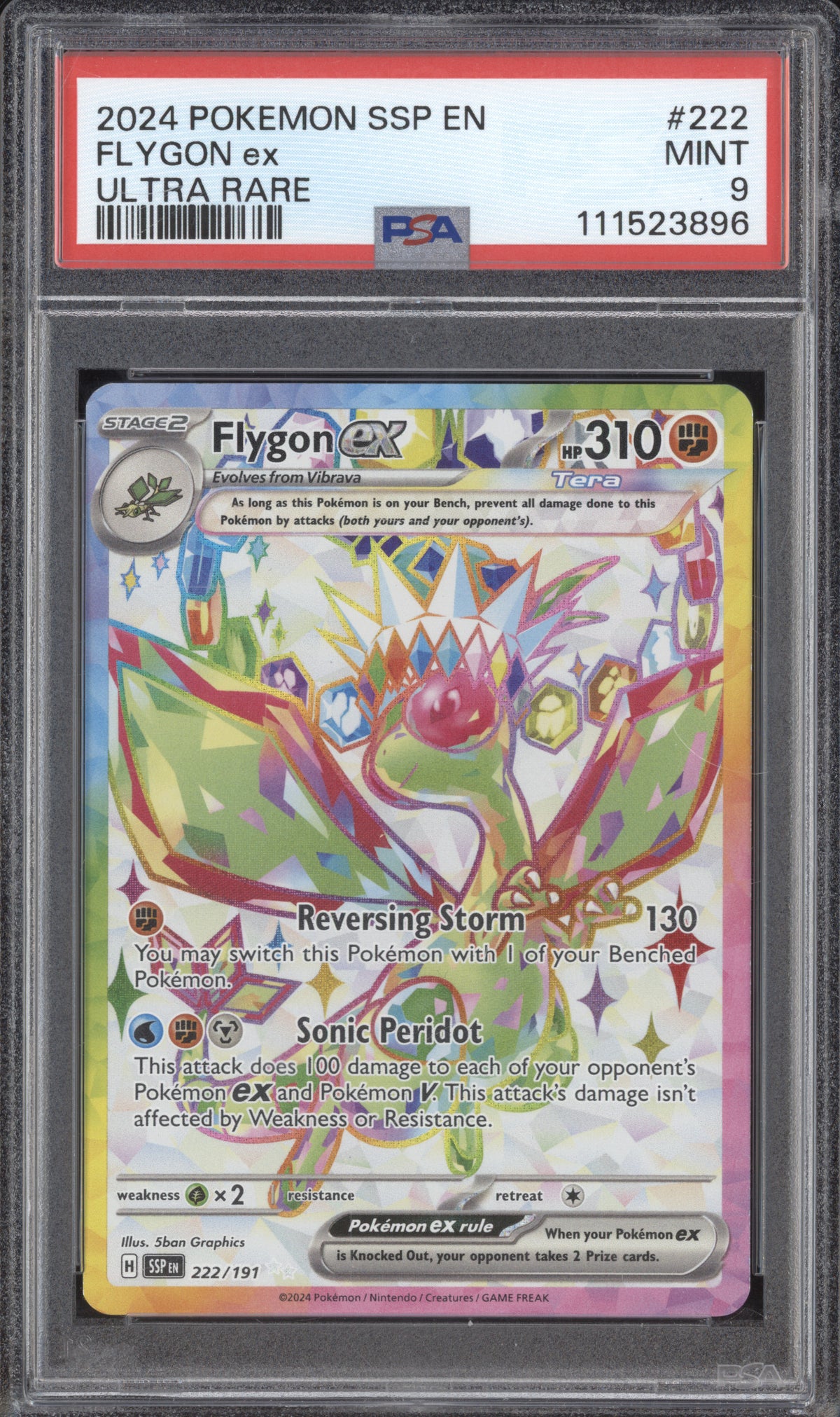 Flygon ex 2024 Pokemon Surging Sparks 222/191 Ultra Rare PSA 9