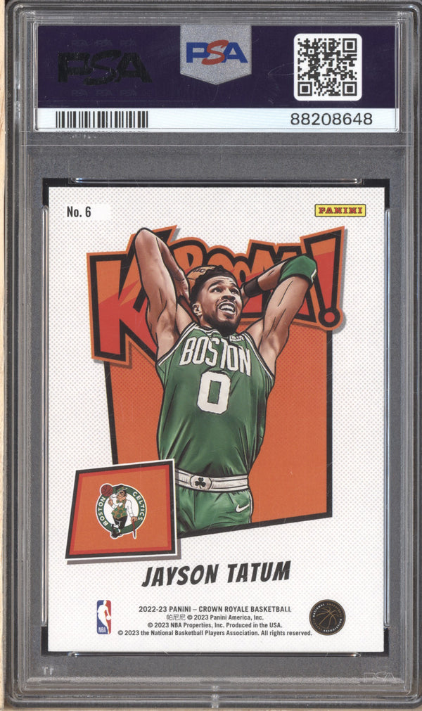 Jayson Tatum 2022-23 Panini Crown Royale 6 Kaboom PSA 9