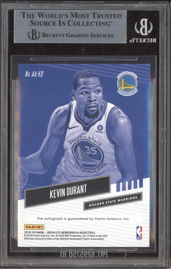 Kevin Durant 2018-19 Panini Absolute 10th Anniversary Auto Level 3 8/10 BGS 9