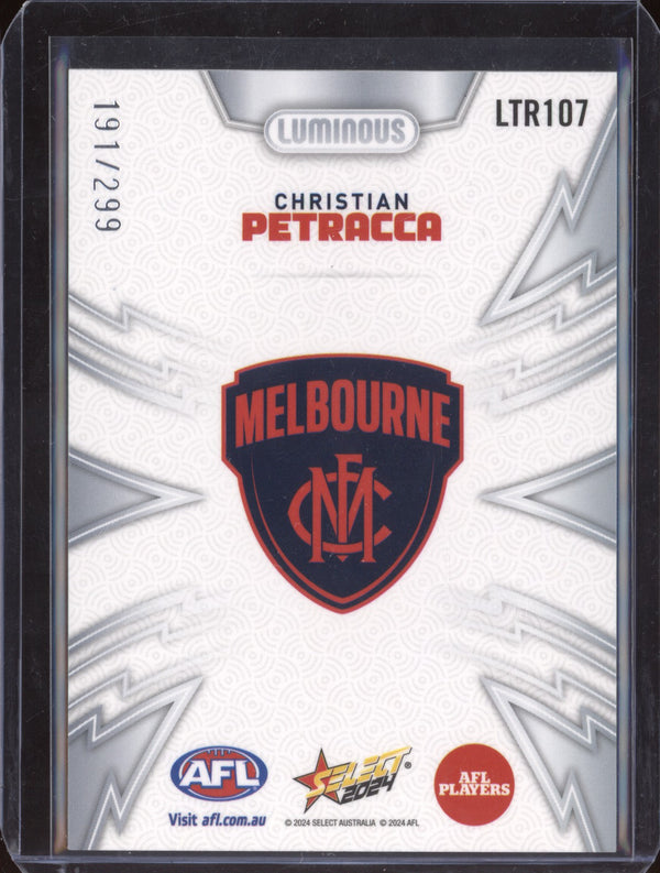 Christian Petracca 2024 Select Footy Stars Luminous Thunderbolt Refractor /299