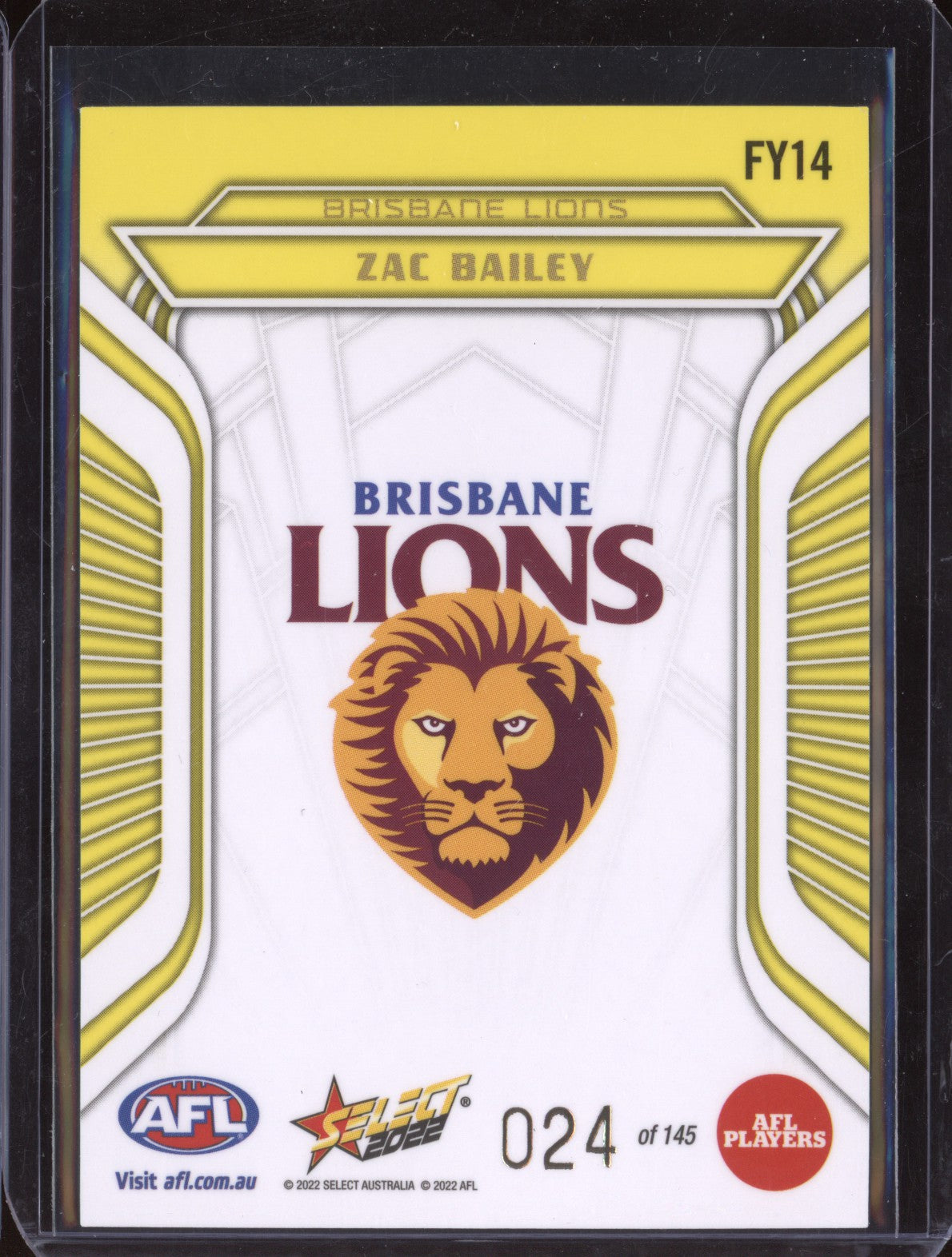 Zac Bailey 2022 Select Footy Stars FY14 Fractured Acid Yellow 24/145