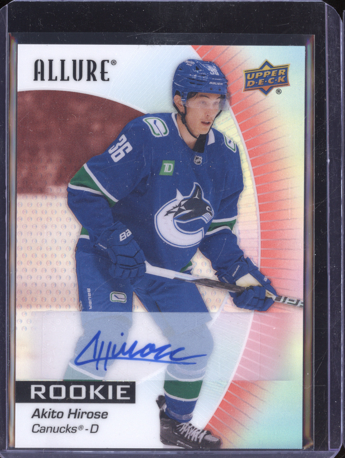 Akito Hirose 2023-24 Upper Deck Allure 146 Red Rainbow Auto RC