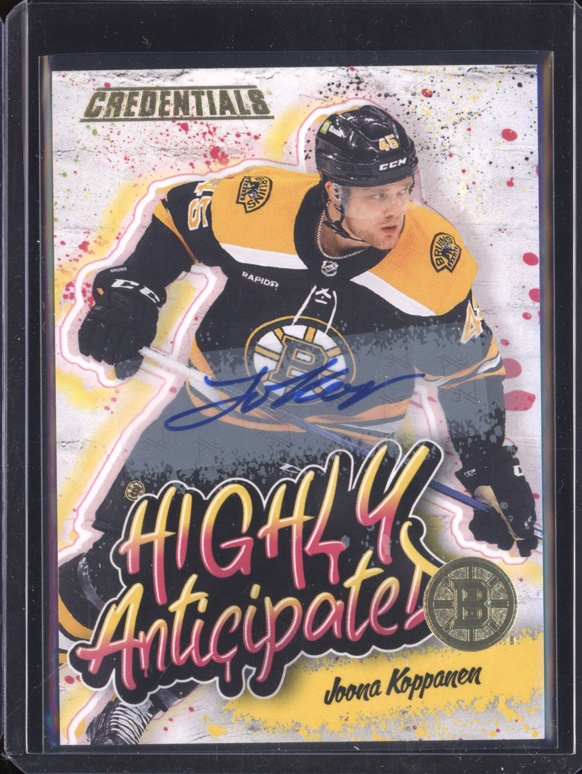 Joona Koppanen 2023-24 Upper Deck Credentials HA-13 Highly Anticipated Auto