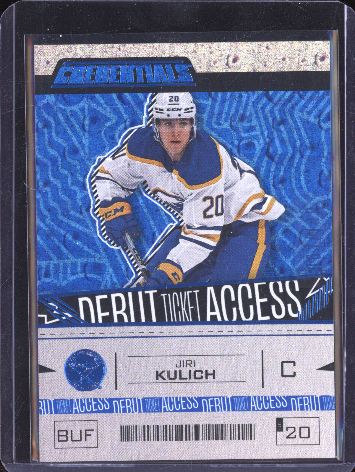 Jiri Kulich 2023-24 Upper Deck Credentials 140 Debut Ticket Blue RC 63/149