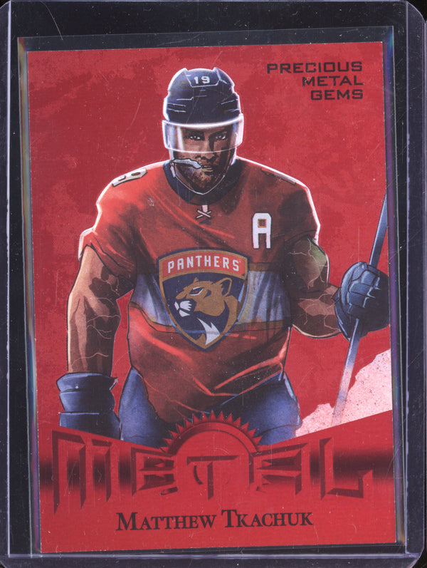 Matthew Kkachuk 2023-24 Sky Box Metal Universe RT-4 2013 Retros Red PMG 27/100