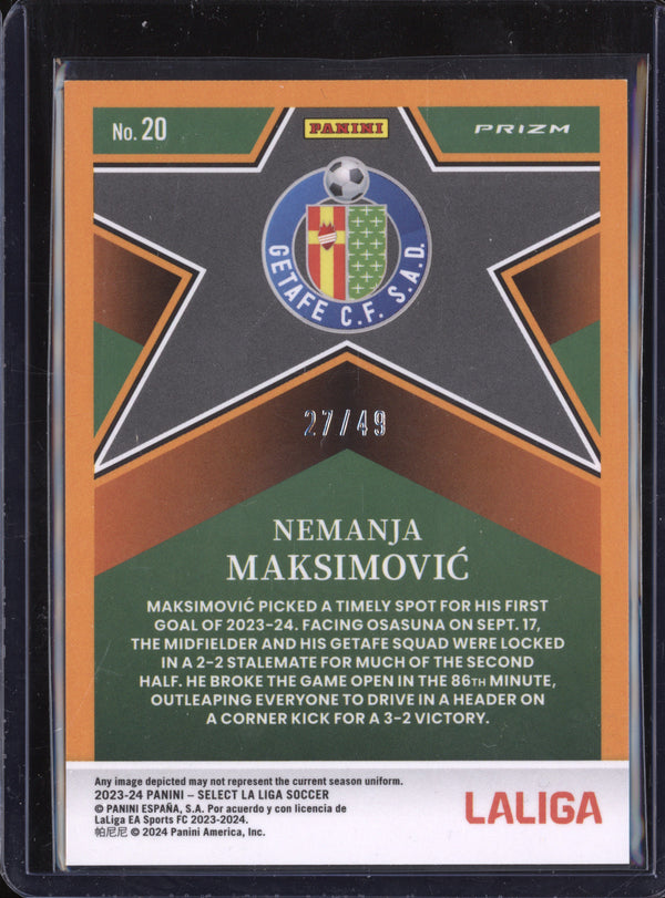 Nemanja Maksimovic 2023-24 Panini La Liga International 20 Select Stars Tie-Dye 27/49