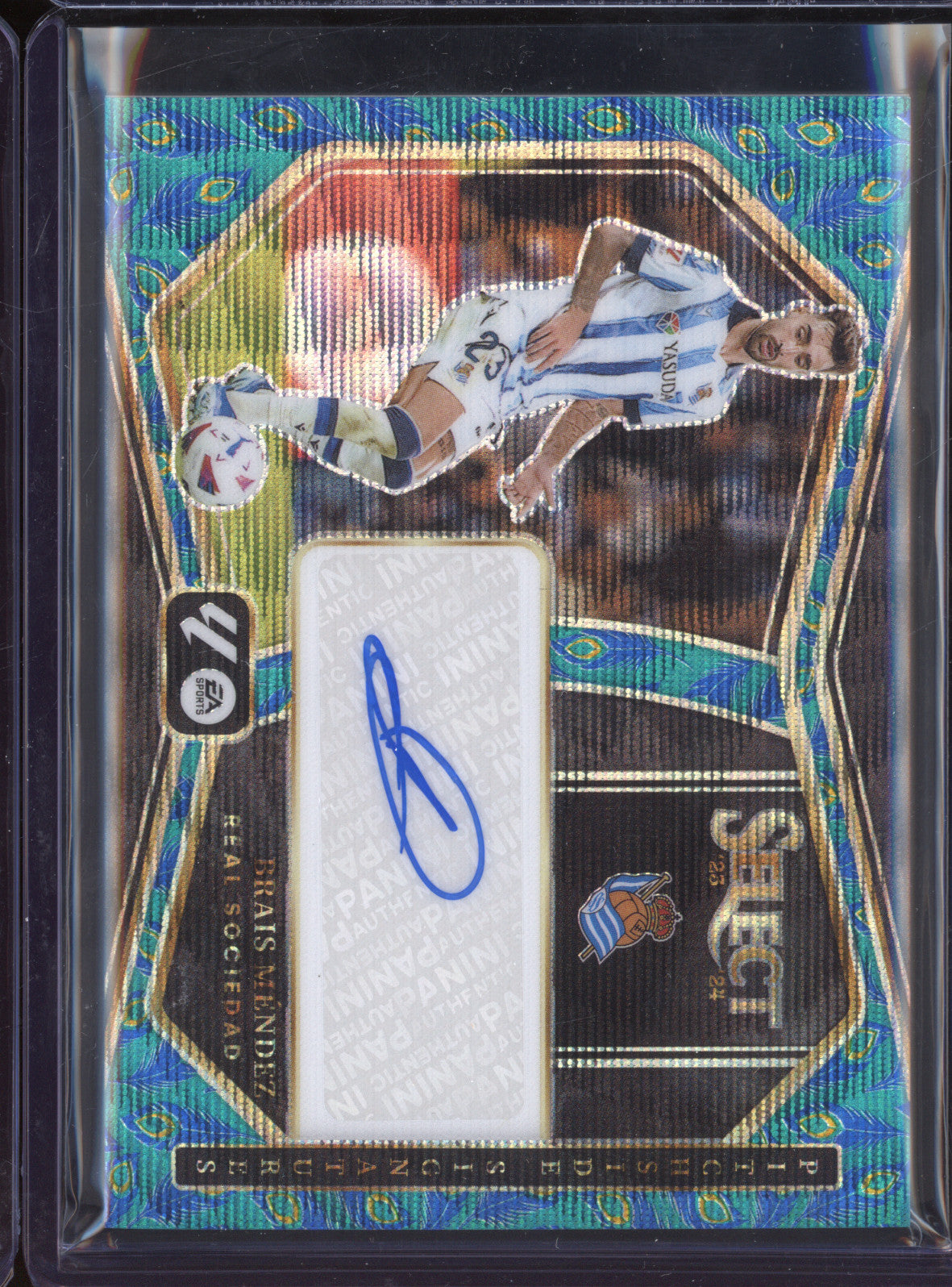 Brais Mendez 2023-24 Panini La Liga International PS-BM Pitchside Signatures Peacock