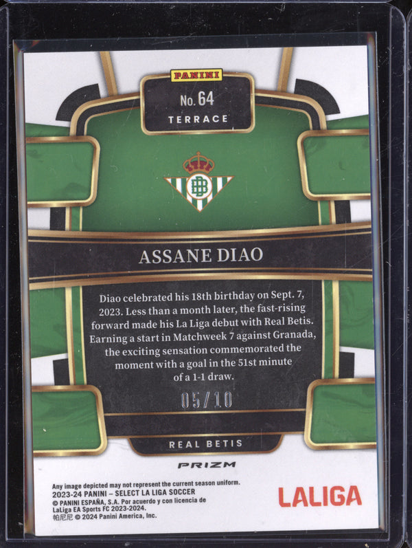 Assane Diao 2023-24 Panini La Liga International 64 Gold Wave RC 5/10