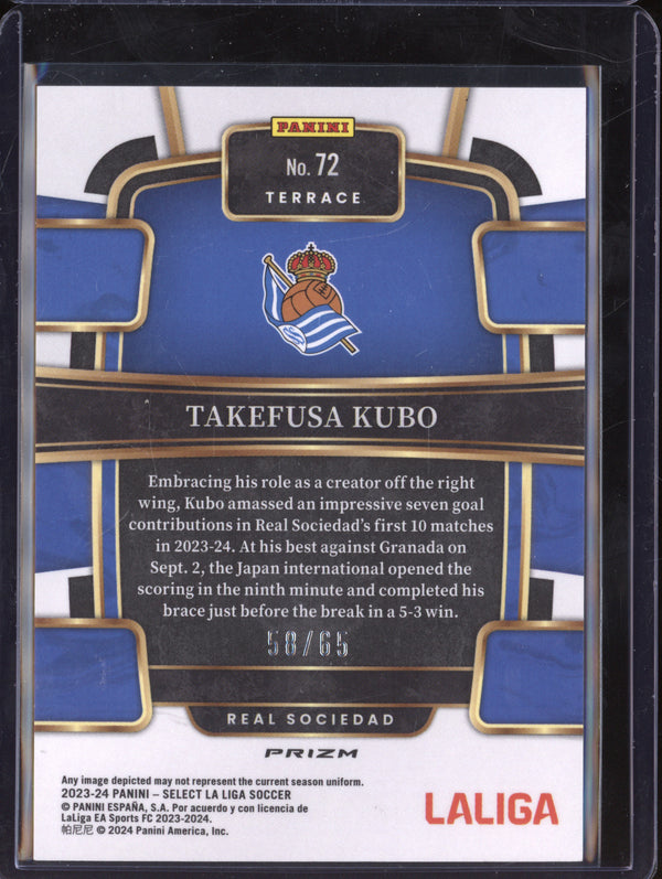 Takefusa Kubo 2023-24 Panini La Liga International 72 Red Wave 58/65