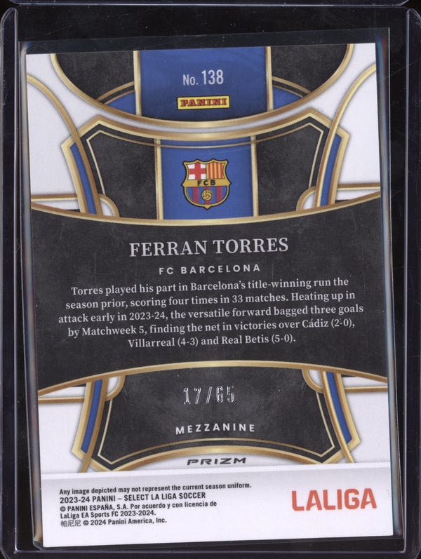 Ferran Torres 2023-24 Panini La Liga International 138 Red Wave 17/65