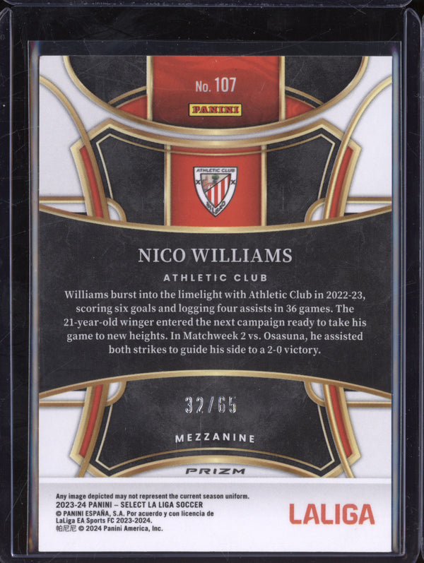 Nico Wiliams 2023-24 Panini La Liga International 107 Red Wave 32/65