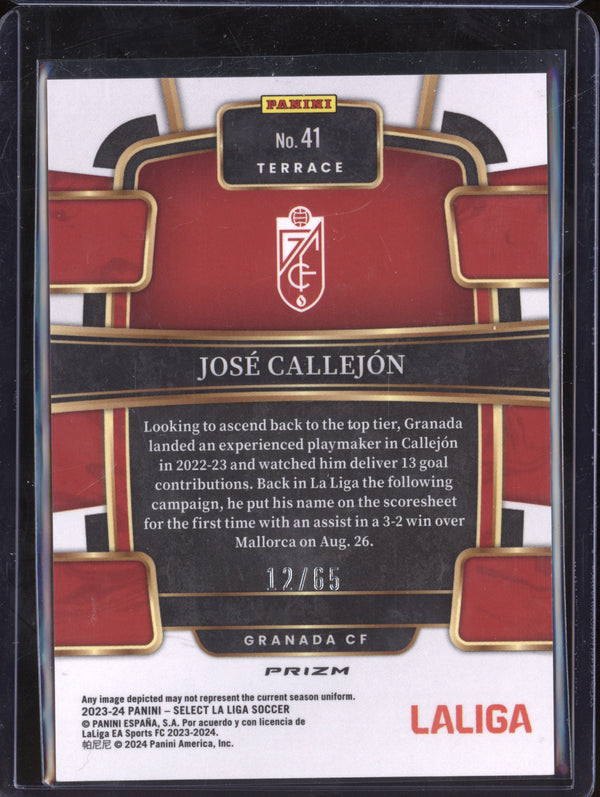 Jose Callejon 2023-24 Panini La Liga International 41 Red Wave 12/65