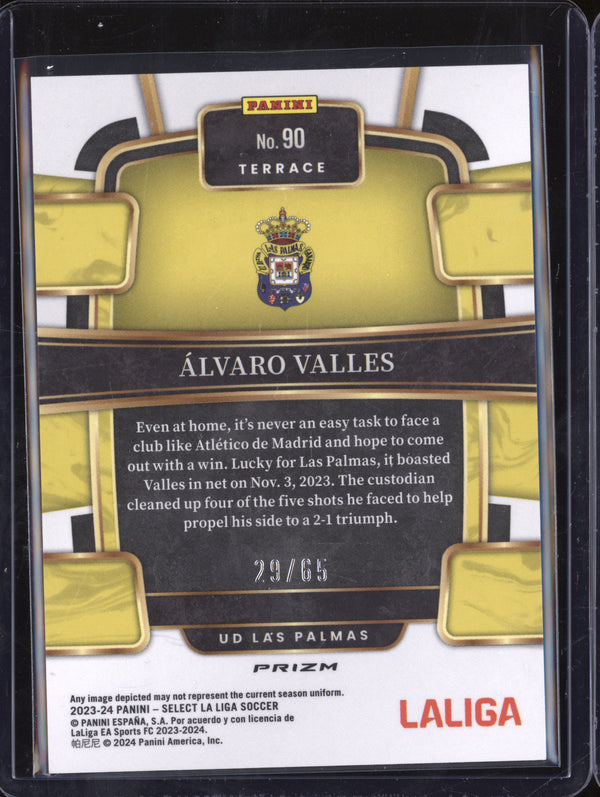 Alvaro Valles 2023-24 Panini La Liga International 90 Red Wave RC 29/65