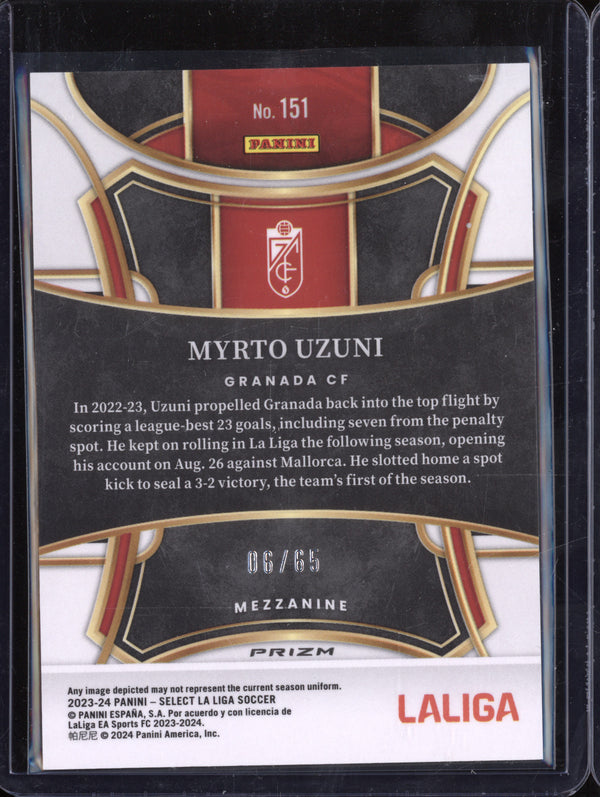 Myrto Uzuni 2023-24 Panini La Liga International 151 Red Wave RC 6/65