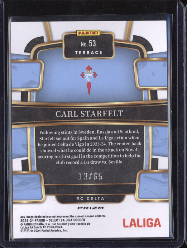 Carl Starfelt 2023-24 Panini La Liga International 53 Red Wave RC 13/65