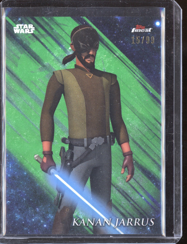 Kanan Jarrus 2018 Topps Finest Star Wars Green Refractor 15/99