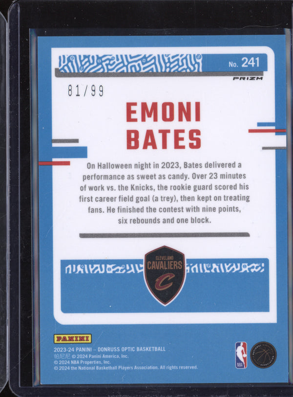 Emoni Bates 2023-24 Panini Donruss Optic 241 Red Gold International RC 81/99