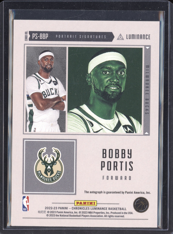 Bobby Portis 2022-23 Panini Chronicles Luminance Portrait Signatures Jade Auto