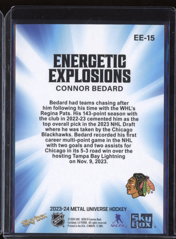 Connor Bedard 2023-24 Skybox Metal Universe Hockey EE-15 Energetic Explosions