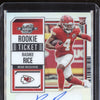 Rashee Rice 2023 Panini Contenders Optic 129 Rookie Ticket Auto Silver RPS RC