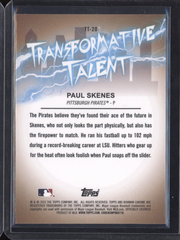 Paul Skenes 2023 Bowman Draft TT-20 Transformative Talent RC