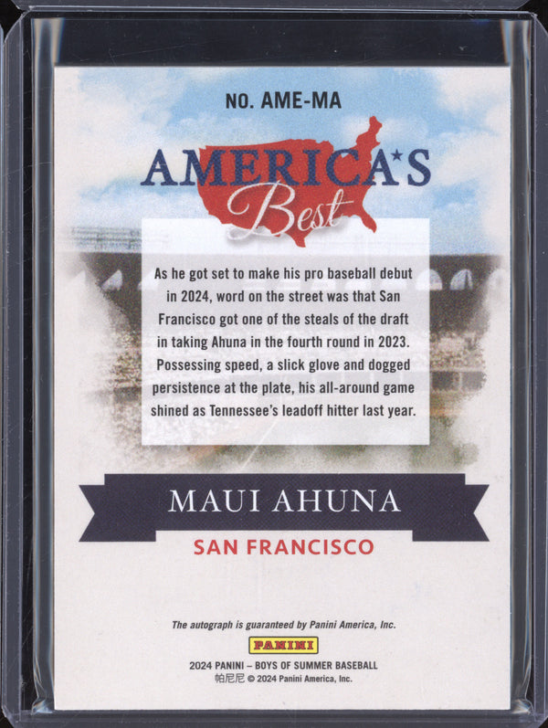 Maui Ahuna 2024 Panini Boys of Summer America's Best Signatures Holo Silver /25