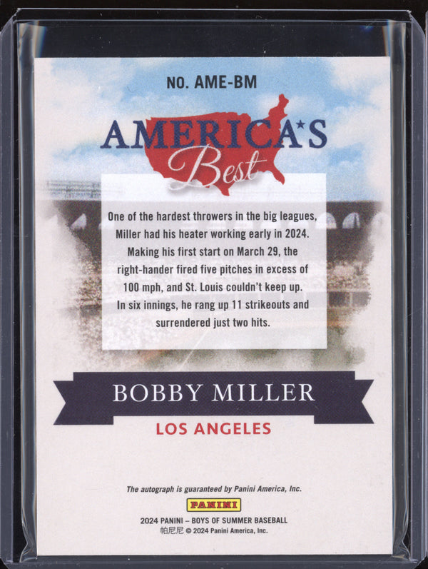 Bobby Miller 2024 Panini Boys of Summer America's Best Signatures Auto 96/149