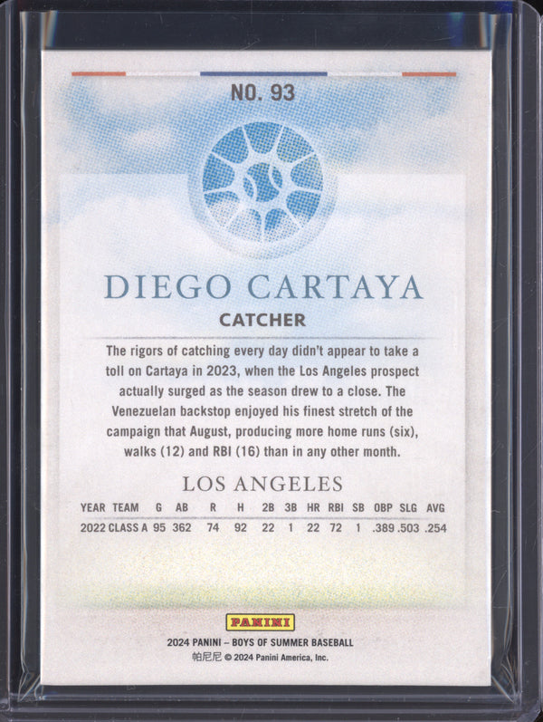 Diego Cartaya 2024 Panini Boys of Summer 93 Red 95/149