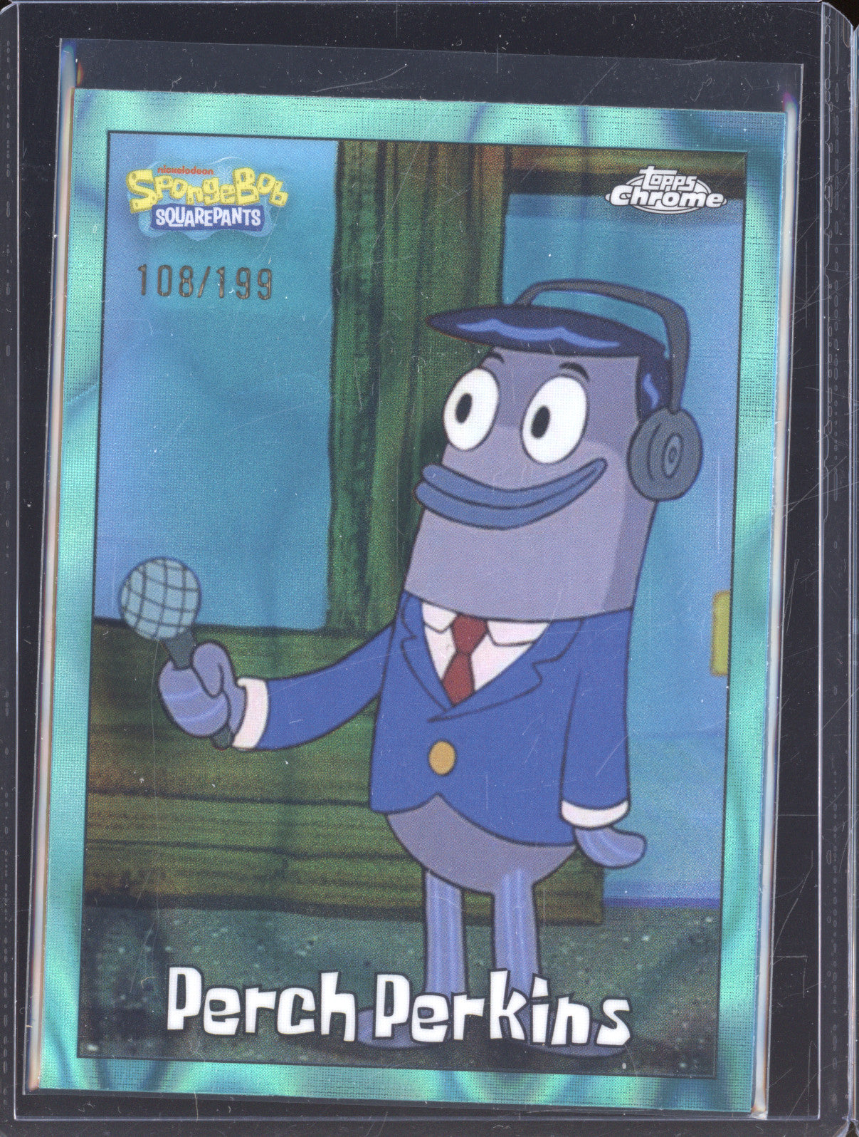 2025 Topps Chrome SpongeBob SquarePants 186 Perch Perkins Green Refractor /199