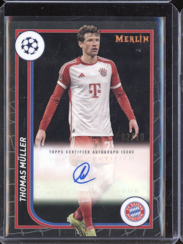 Thomas Muller 2023-24 Topps Merlin UCC AU-TM Black Refractor Autograph 2/10