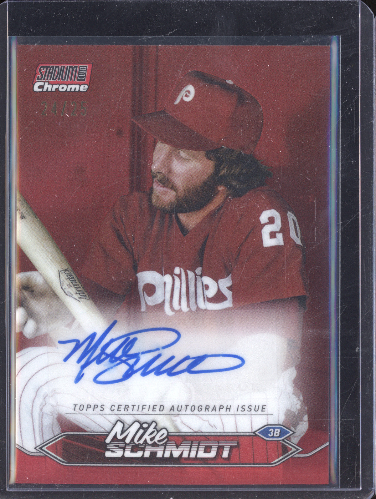 Mike Schmidt 2024 Topps Stadium Club SCCA-MS Chrome Auto Red 24/25