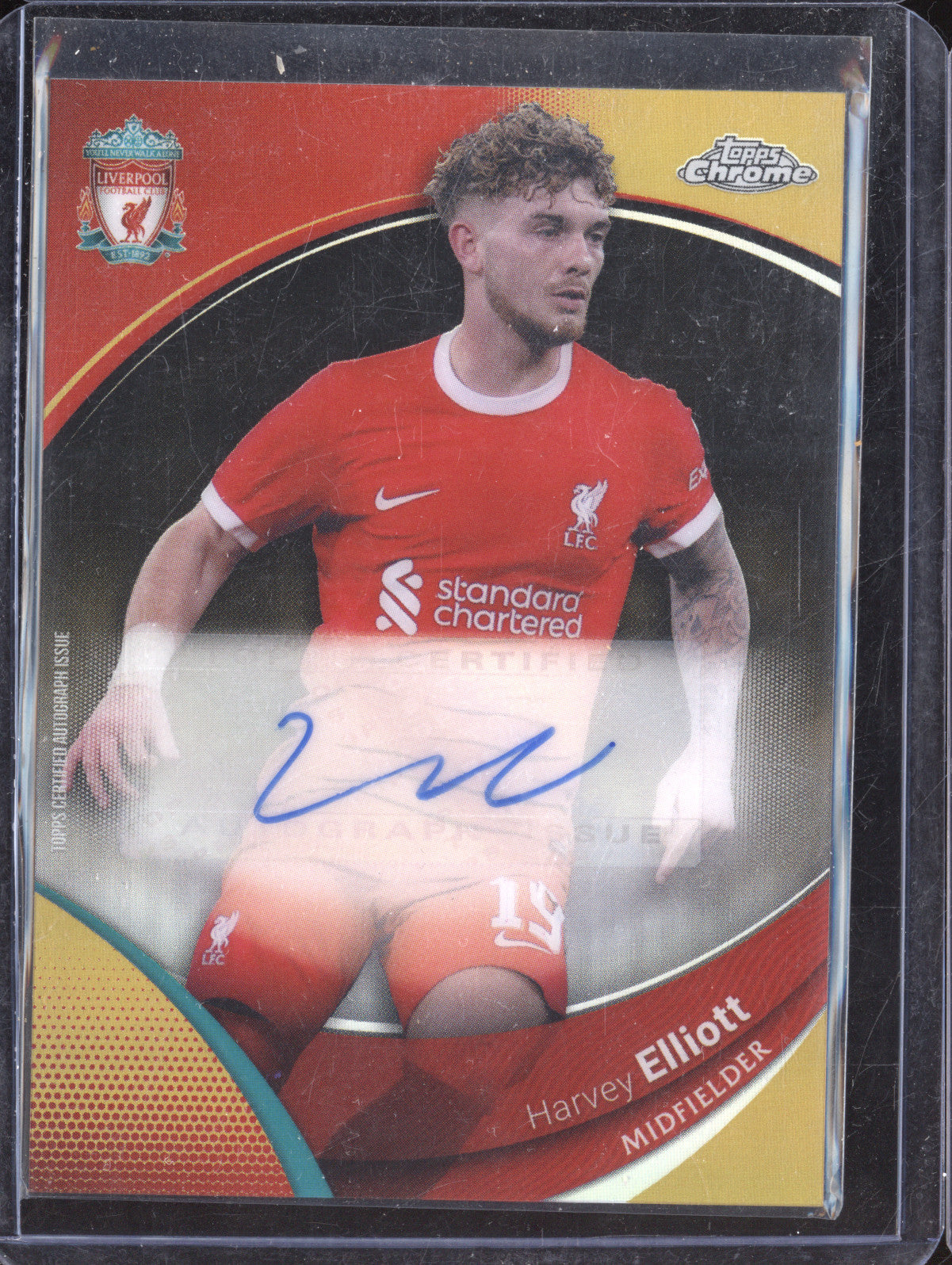 Harvey Elliot 2023-24 Topps Liverpool Chrome AU-HE Autograph