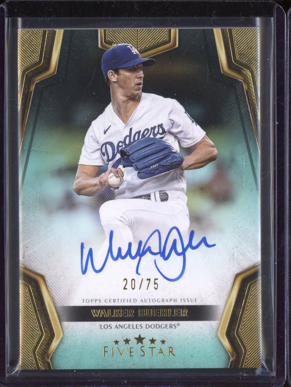 Walker Buehler 2024 Topps Five Star FSA-WBU Five Star Auto Aqua 20/75