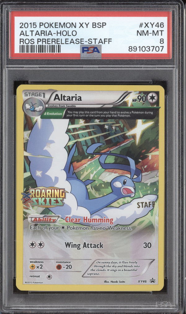 Altaria Holo 2015 Pokemon Roaring Skies XY46 Prerelease Staff Promo PSA 8